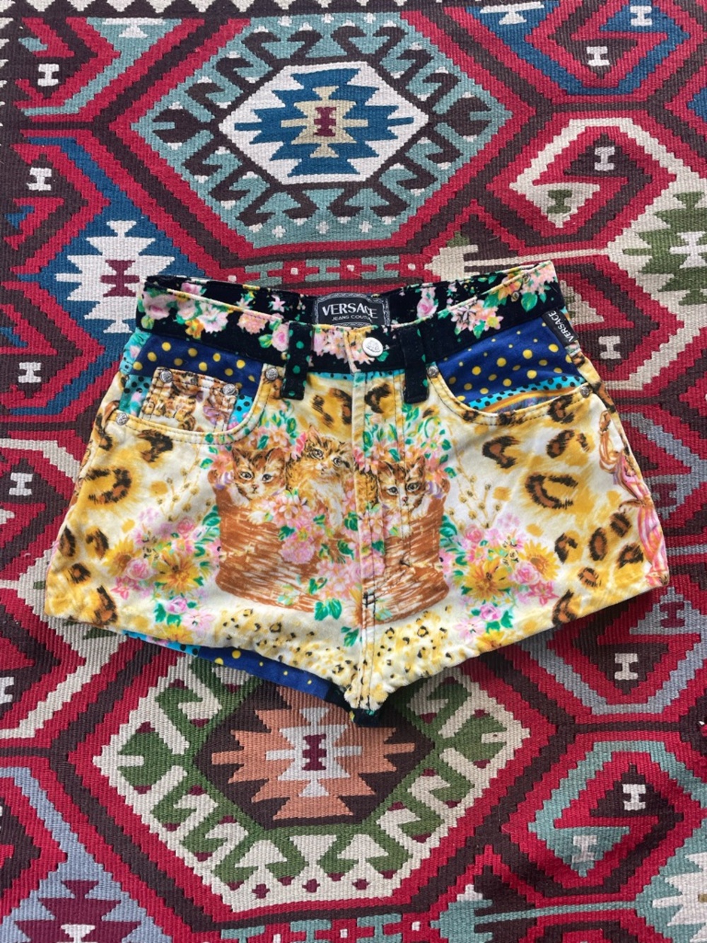 Vintage Rare Versace Pussycat Hot Pants